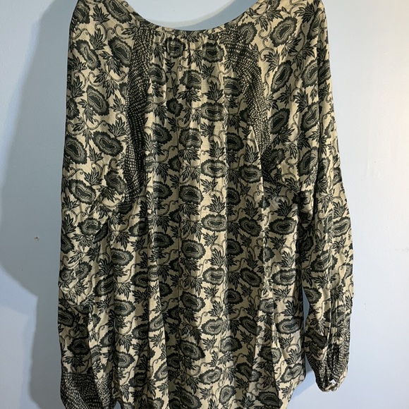 NWT Green Floral Knox Rose Long Sleeve Tunic peasant blouse size xl - Picture 4 of 8